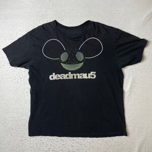 Deadmau5 Graphic T-Shirt Mens XL Black Short Sleeve EDM Music Concert Tee
